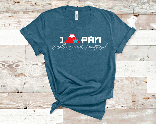 Seyer Designs Japan is Calling and I Must Go Travel Shirt Design, Vacation T-shirt, Trip/Tour Tees