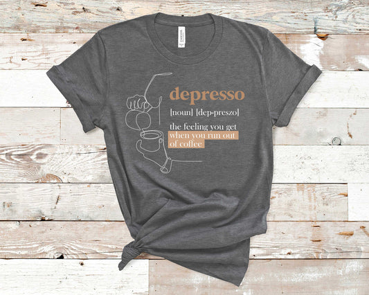 Seyer Designs Depresso T-shirt Asphalt Color Dark Grey