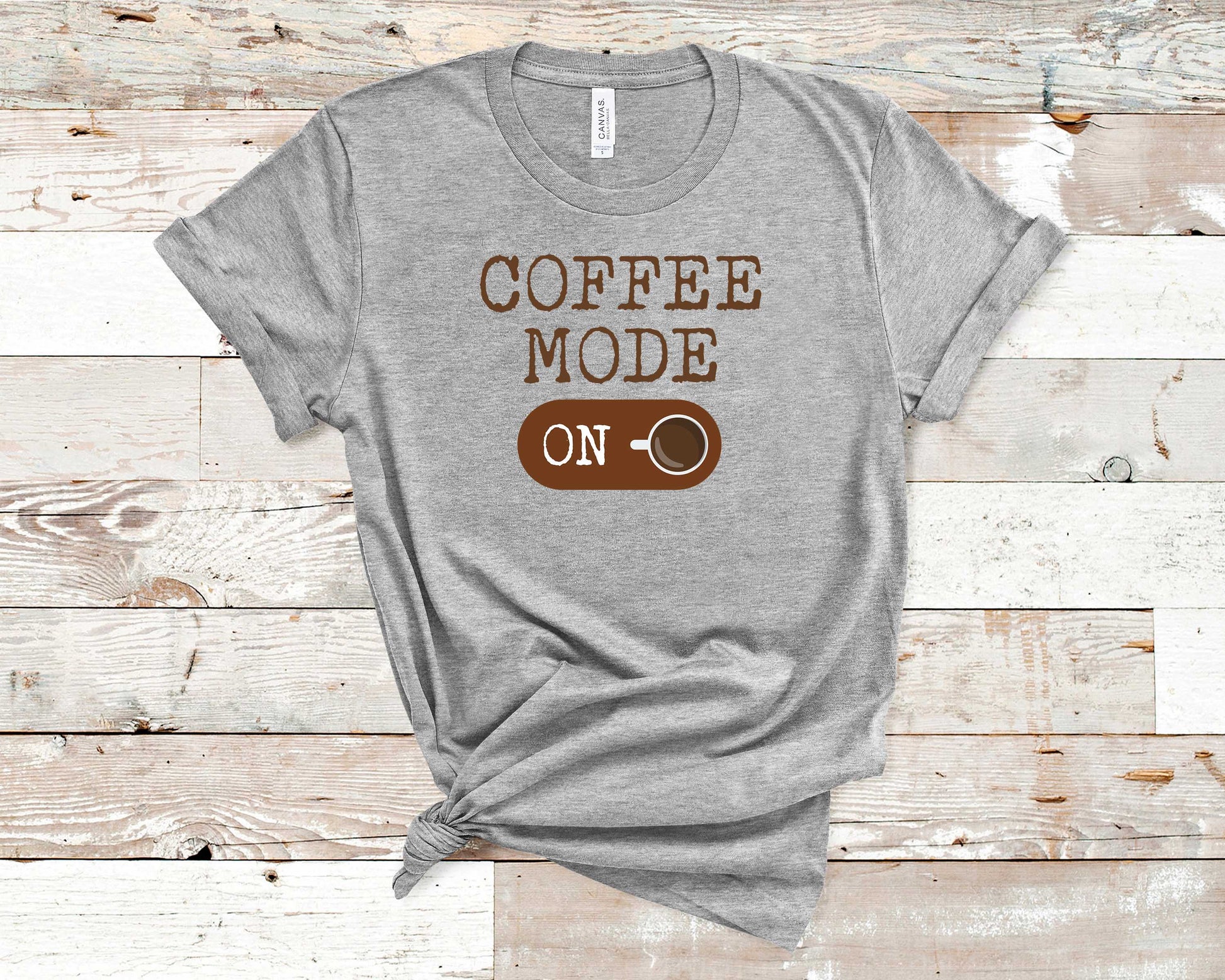 Seyer Designs Coffee Mode On Shirt Design Light Grey 