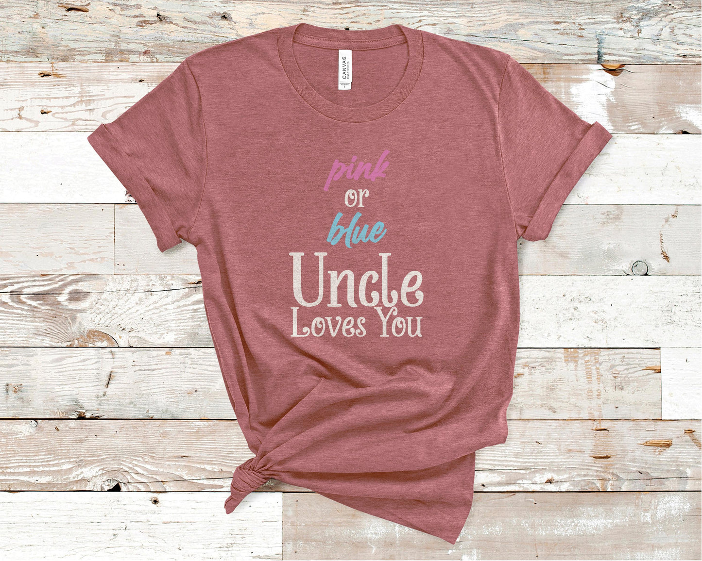 Pink or Blue Uncle Loves You - Pregnancy Announcement