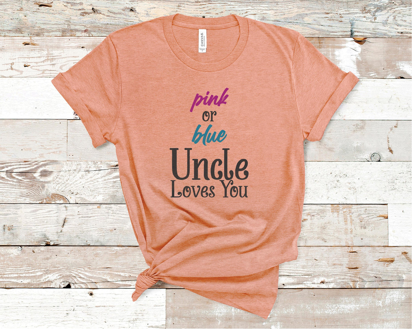 Pink or Blue Uncle Loves You - Pregnancy Announcement